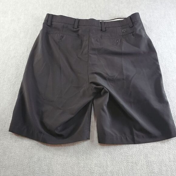 FootJoy Shorts Mens 34 Black Chino Slash Pocket Regular Fit Flat Front Logo - Picture 9 of 10